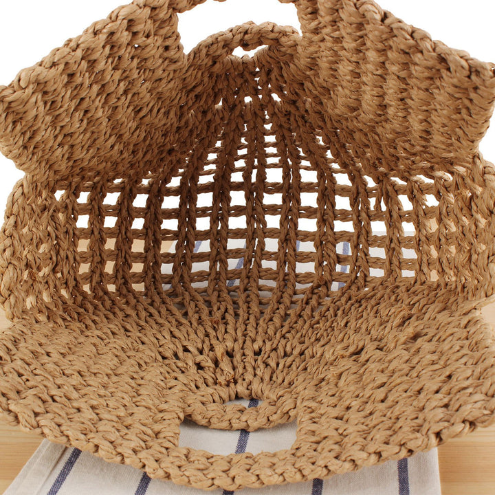 Hand-knotted basket bag with structured design Bowlift