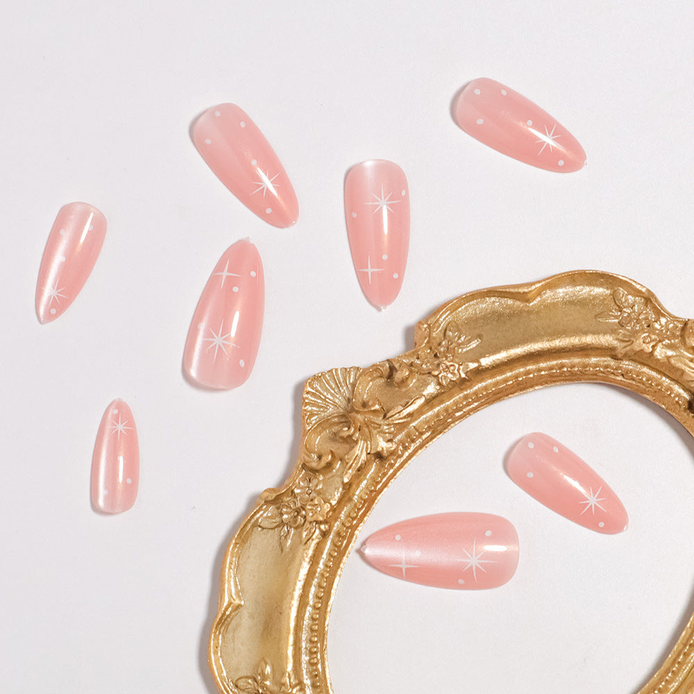 Premium Glittery Long Press-On Nails Bowlift