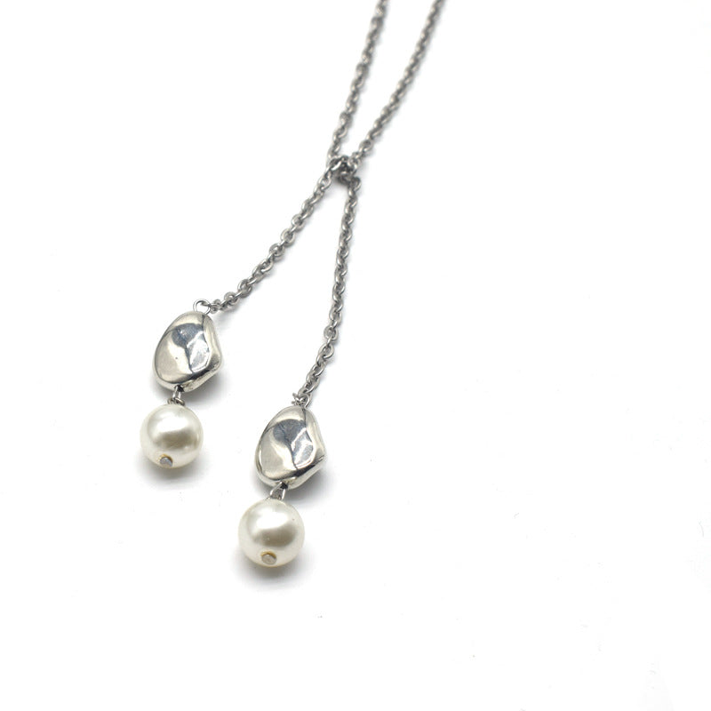 Elegant Layered Pearl Pendant Necklace Bowlift