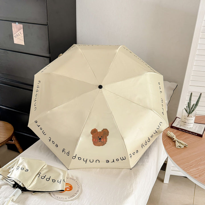 Women's foldable umbrella with cute bear motif Bowlift