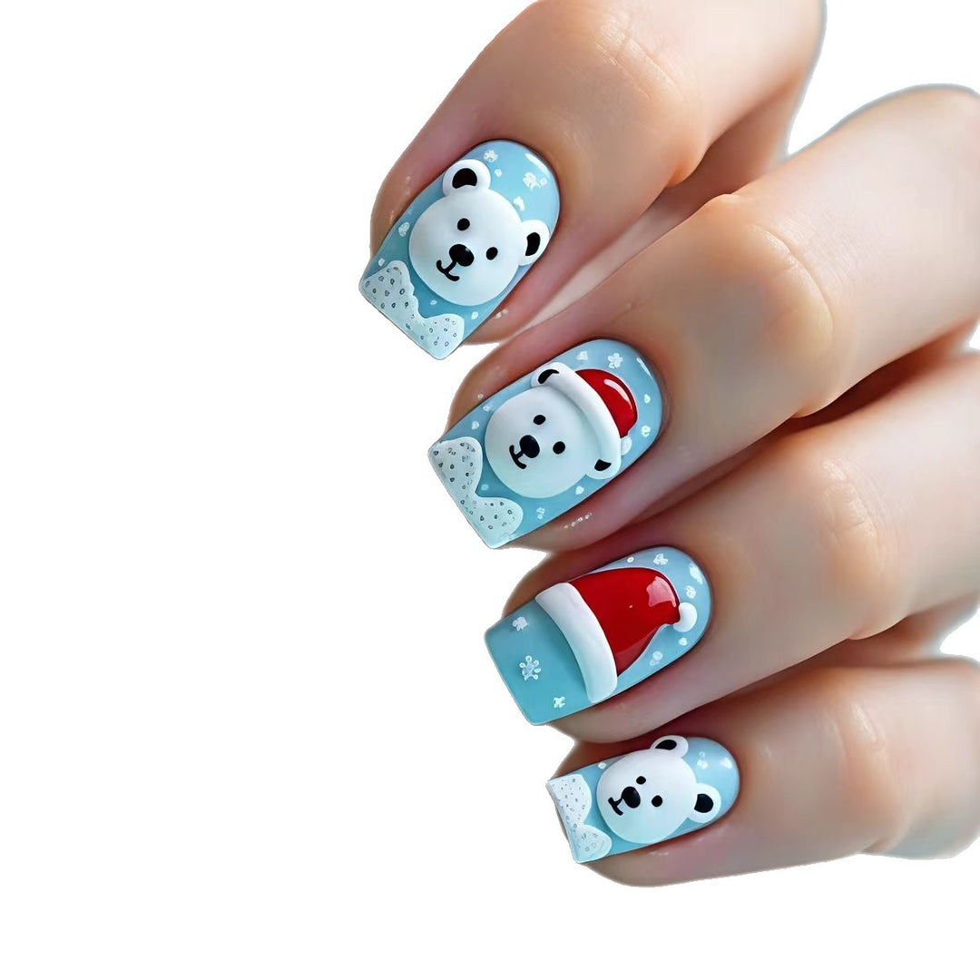 Festive Polar Bear Nail Art Bowlift