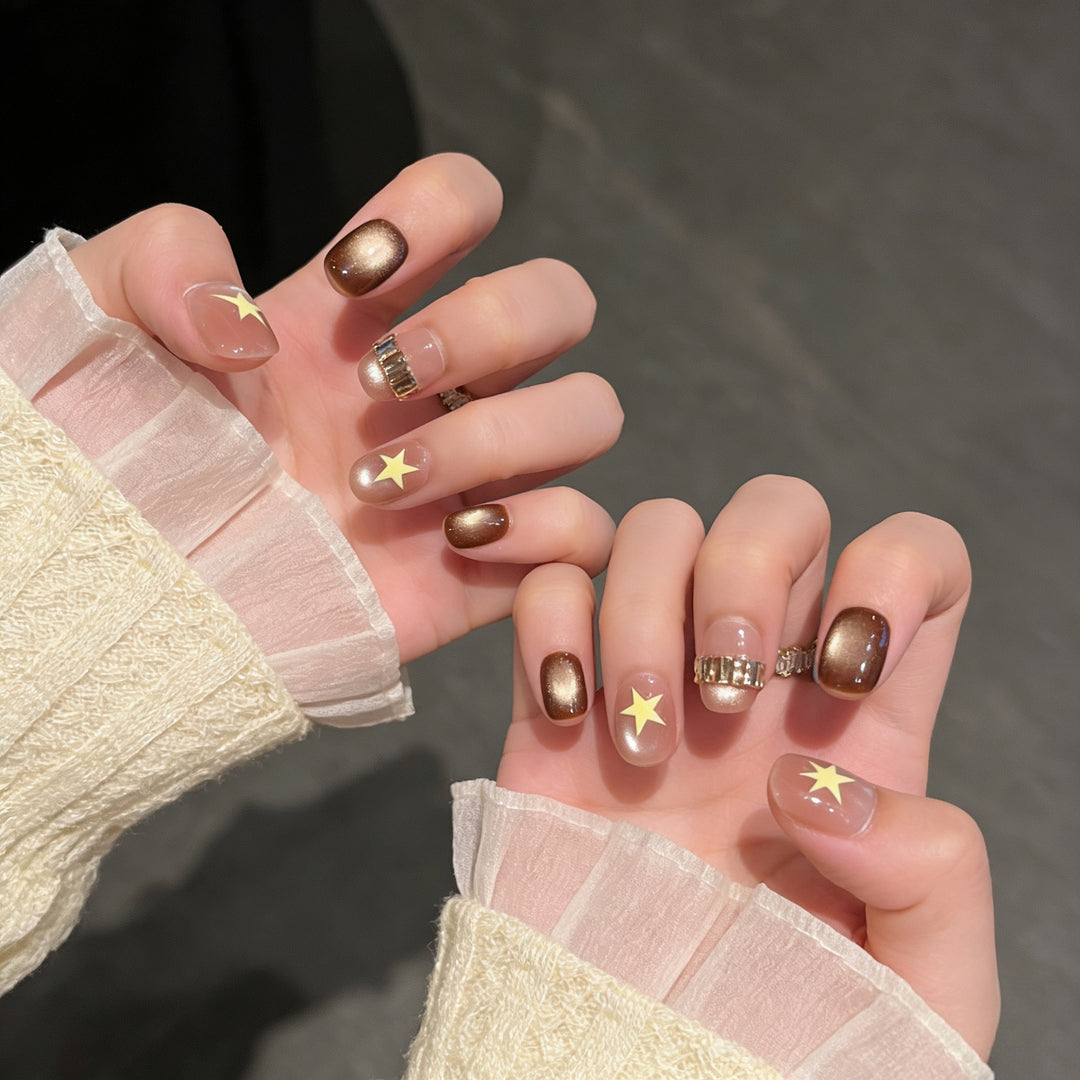Decorative Press-On Nails with Gem Accents Bowlift