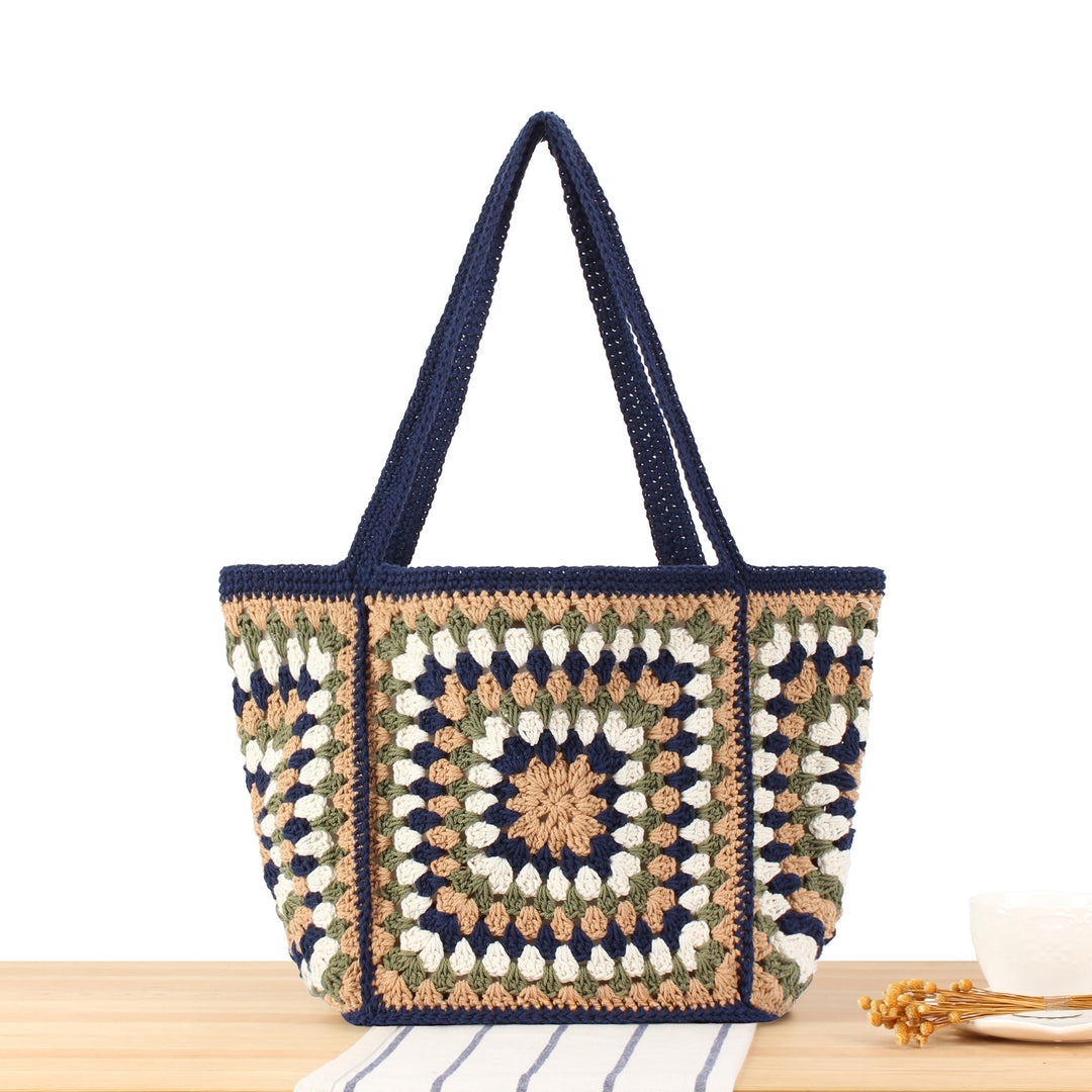 Handbag in Creative Granny Square Design Bowlift