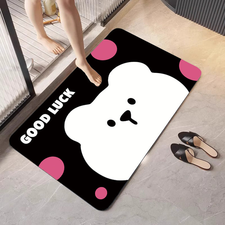 Decorative Floral Print Bath Mat Bowlift