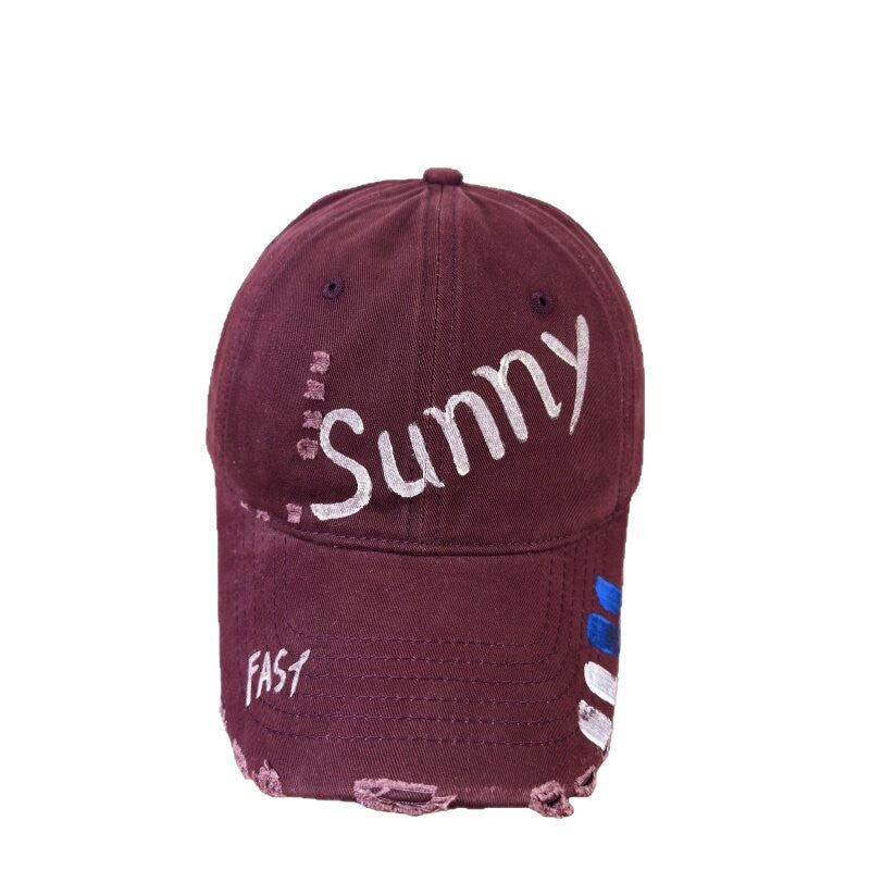 Women's Distressed Graphic Sun Cap Bowlift
