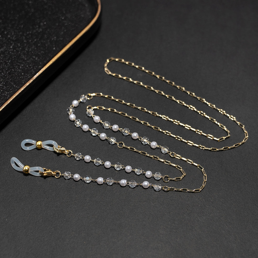 Crystal and Pearl Beaded Eyewear Chain Bowlift
