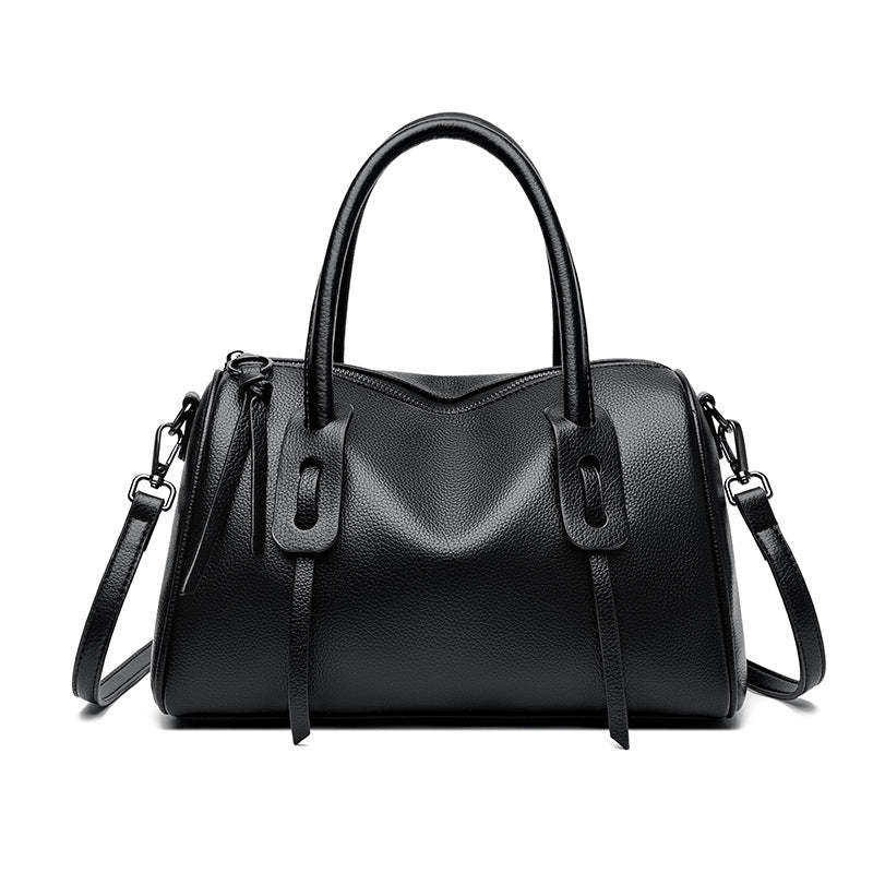 Textured Leather Weekender Bag Bowlift