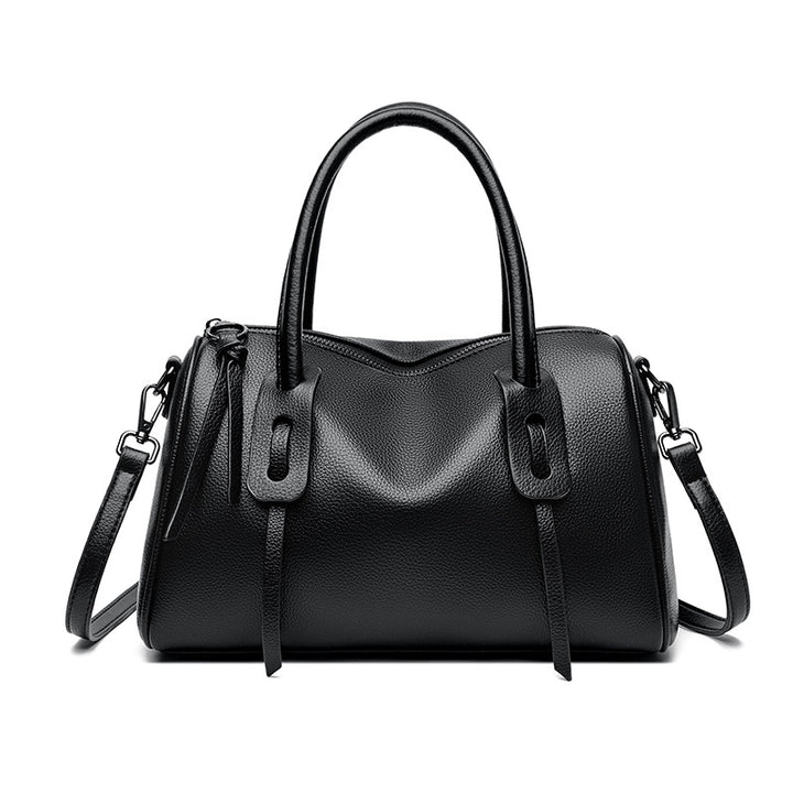 Textured Leather Weekender Bag Bowlift