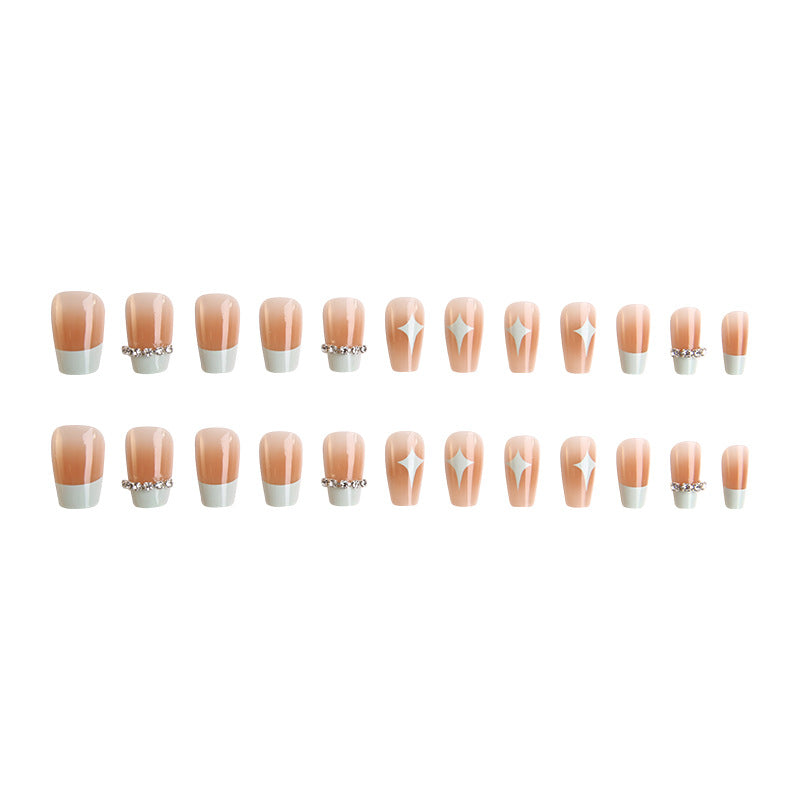 Acrylic nail set with elegant geometric decorations Bowlift