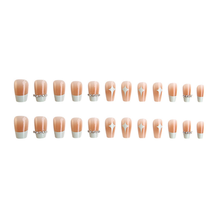 Acrylic nail set with elegant geometric decorations Bowlift