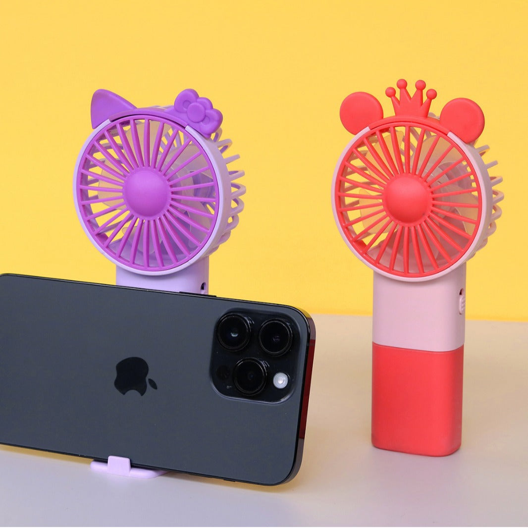 Unisex Portable Hand Fan in Playful Cat Design Bowlift