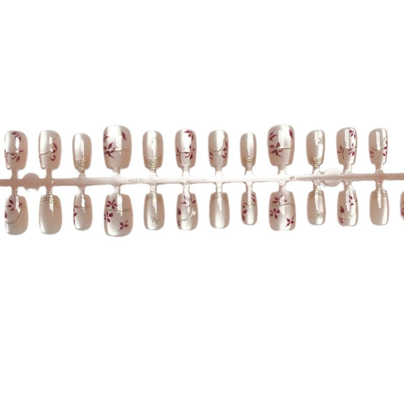 Artistic Floral Press-On Nails Set Bowlift