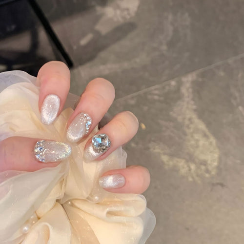Luxury Gemstone Embellished Press-On Nail Art Bowlift