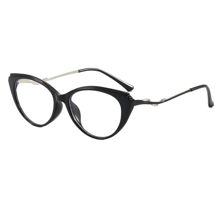 Fashionable Cat-Eye Glasses with Filigree Design Bowlift