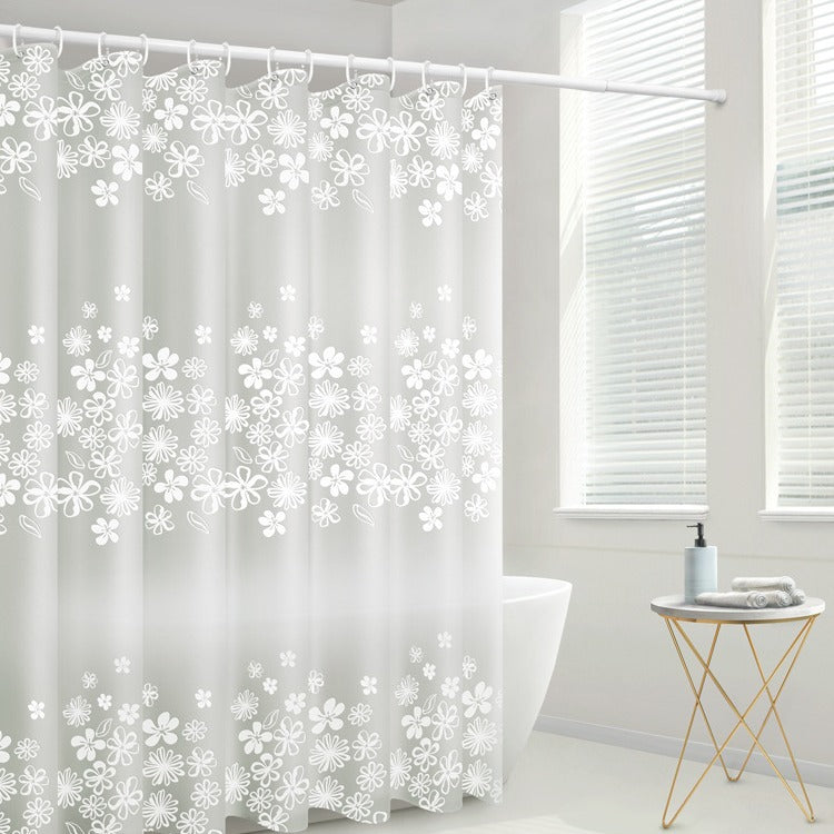 Floral Patterned Waterproof Shower Curtain Bowlift