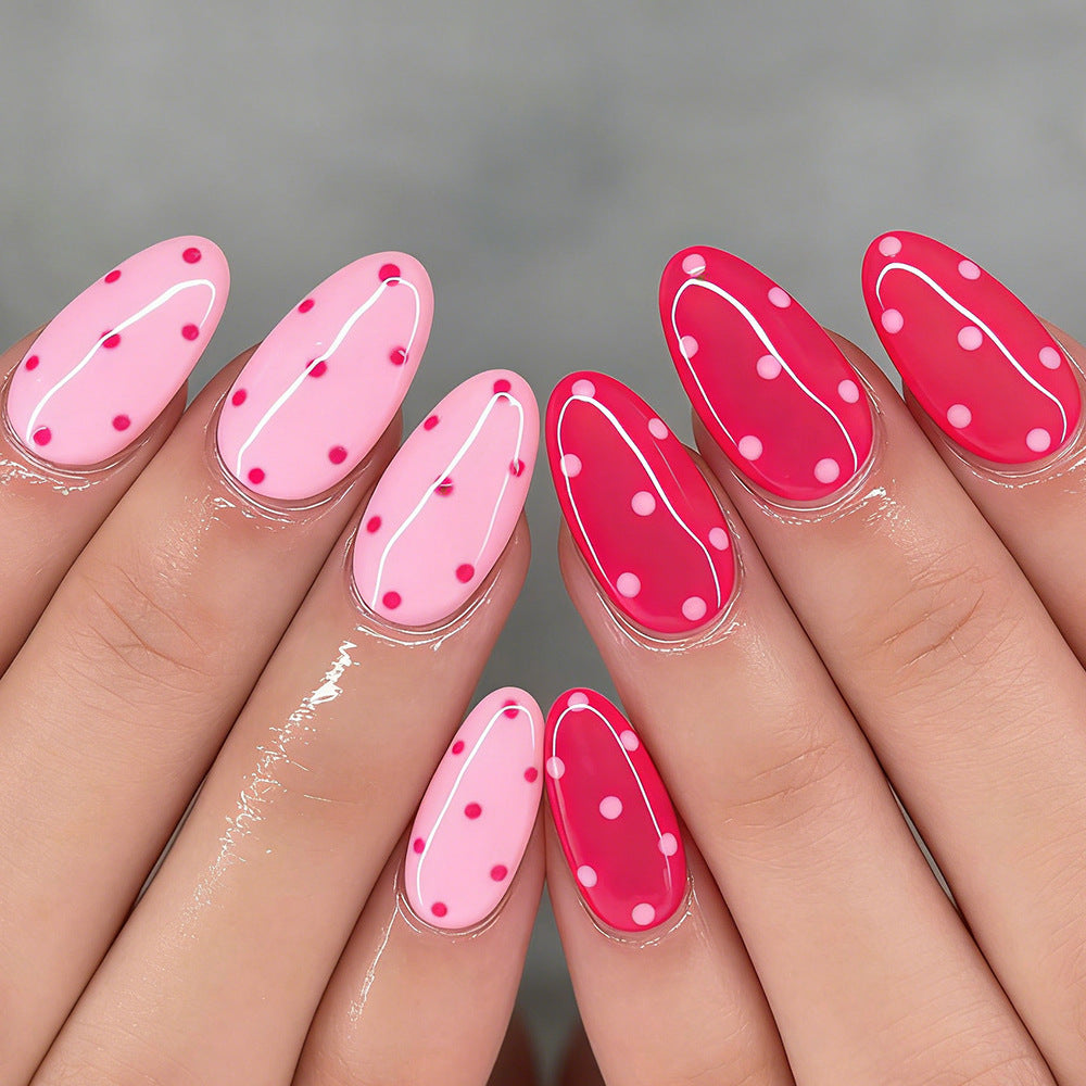 Artistic Polka Dot Press-On Nails Bowlift