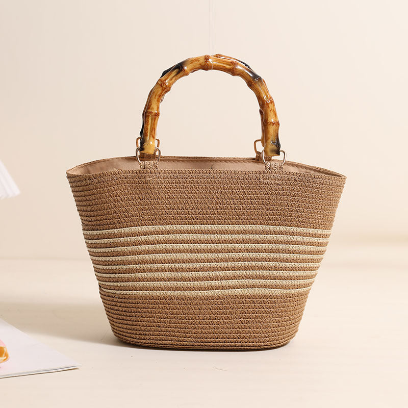 Elegant Bast bag with bamboo handles Bowlift