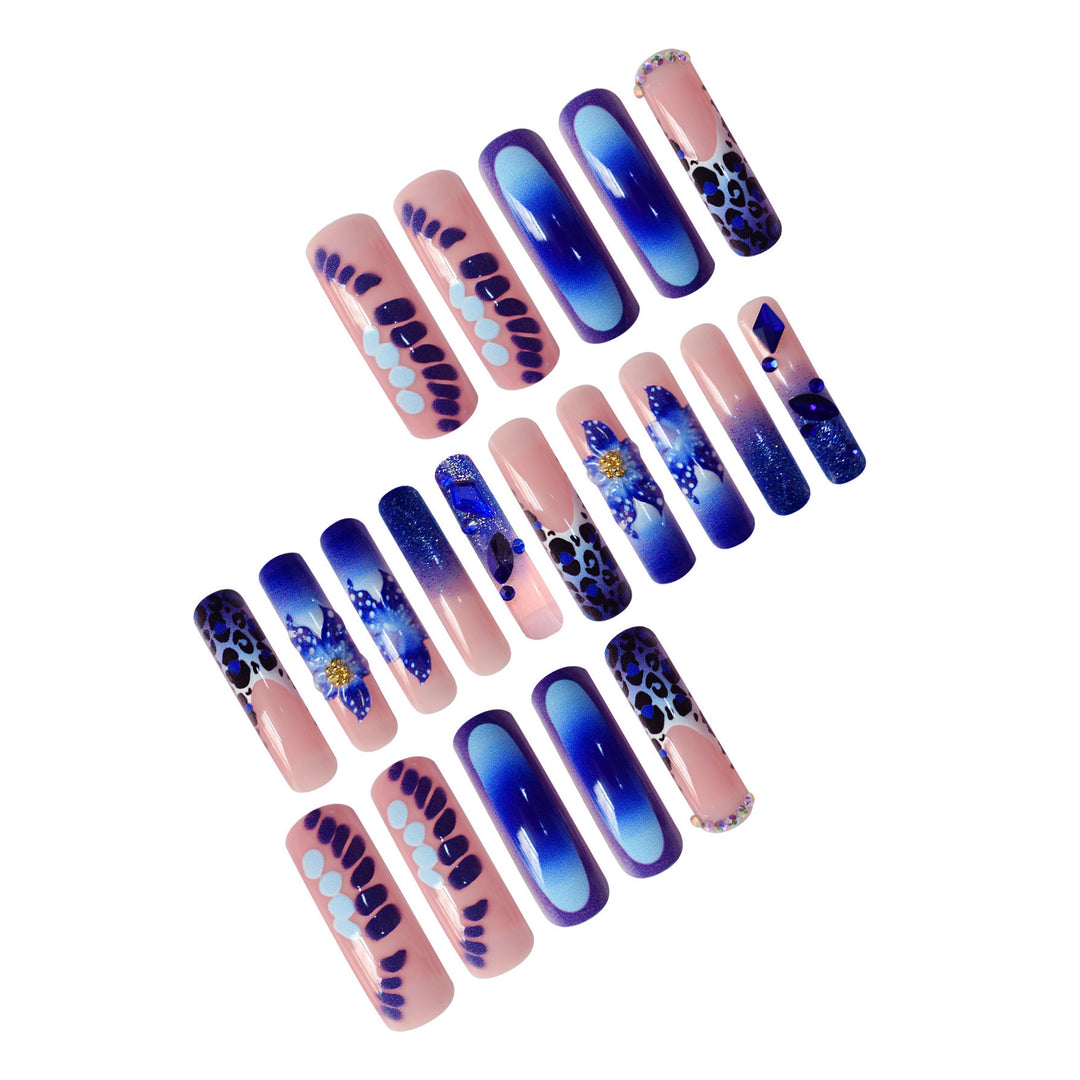 Artistic Long-Length Press-On Nail Art Bowlift