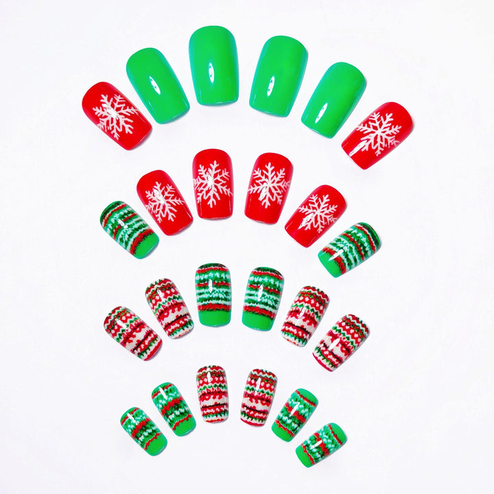 Festive Knit Pattern Nail Art Bowlift