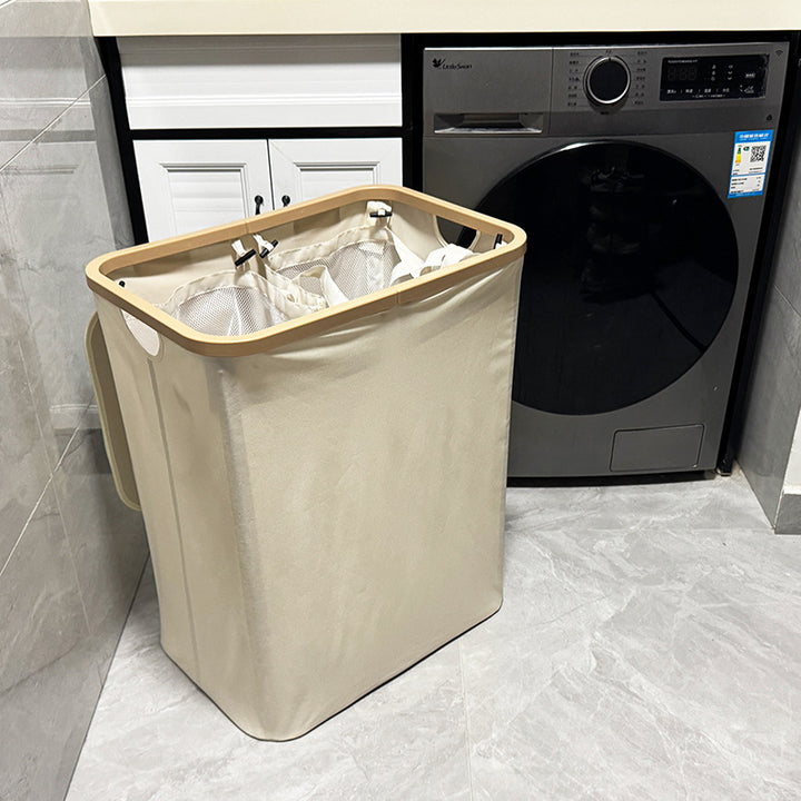 Modern laundry basket with removable lid and carrying handles Bowlift
