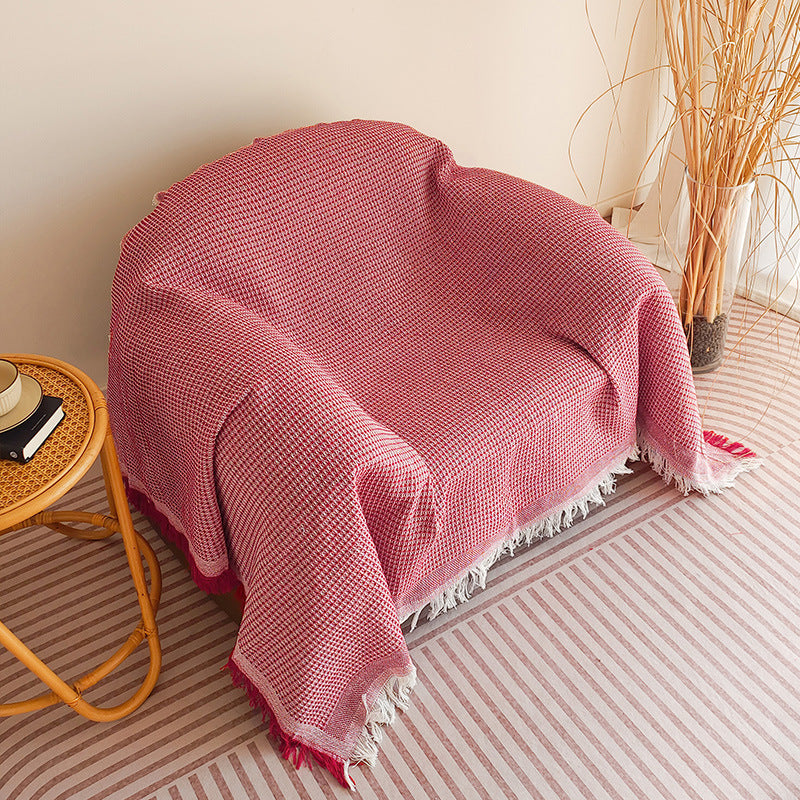 Cozy Waffle Weave Throw Blanket