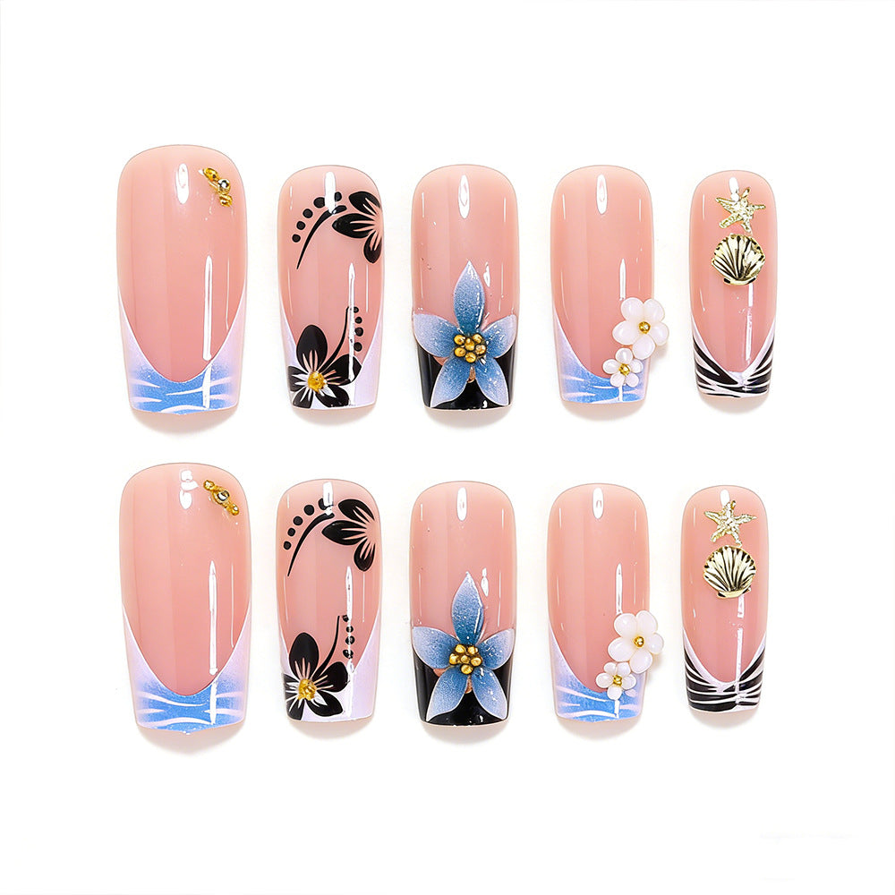 Floral Pattern Nail Art Extensions Bowlift