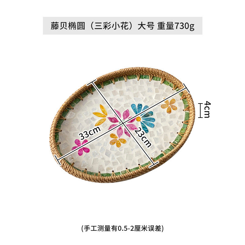 Ladies Elegant Serving Plate Set made of handwoven natural material Bowlift