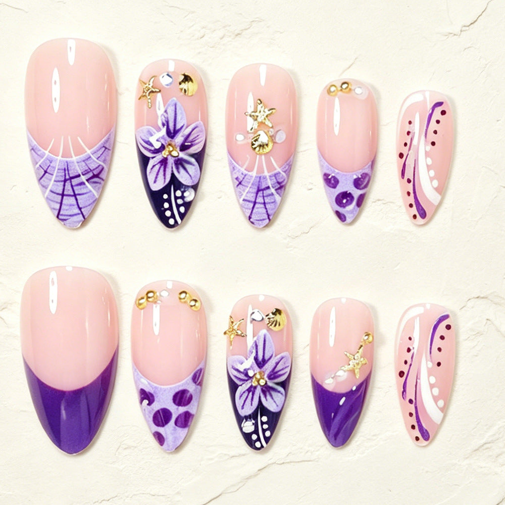 Decorative Floral Stiletto Nail Art Bowlift