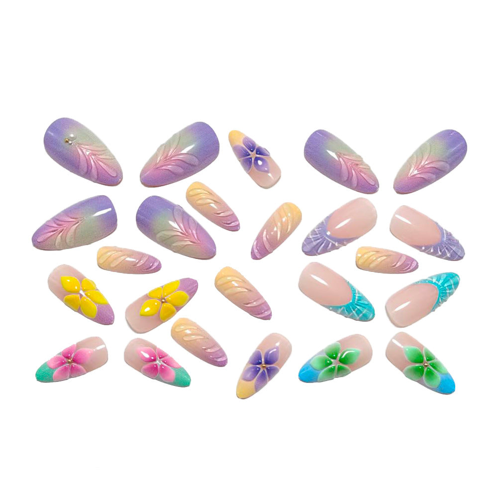 Artificial nails with striking 3D flower design Bowlift