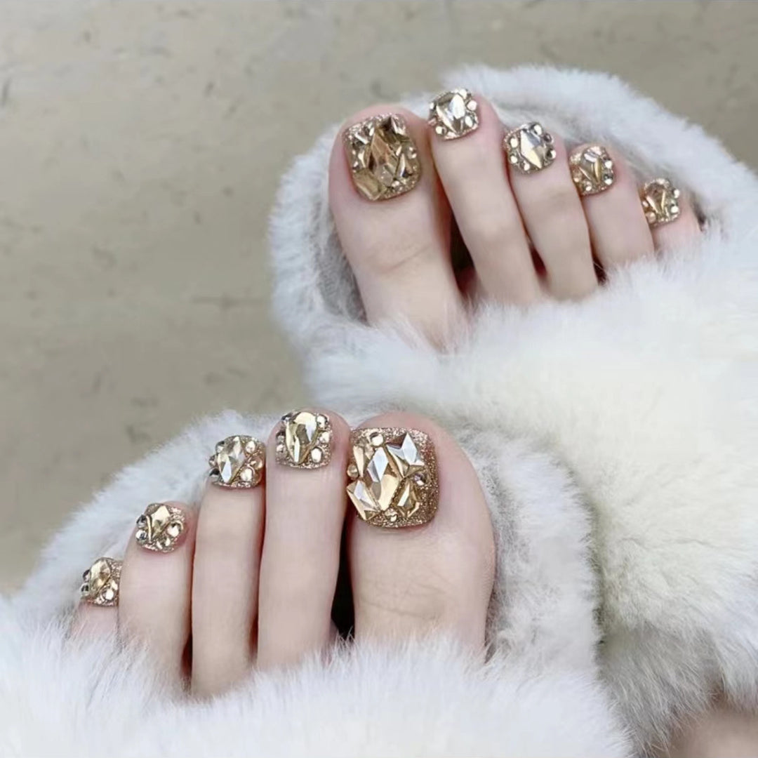 Decorative Crystal-Embellished Press-On Nails Bowlift
