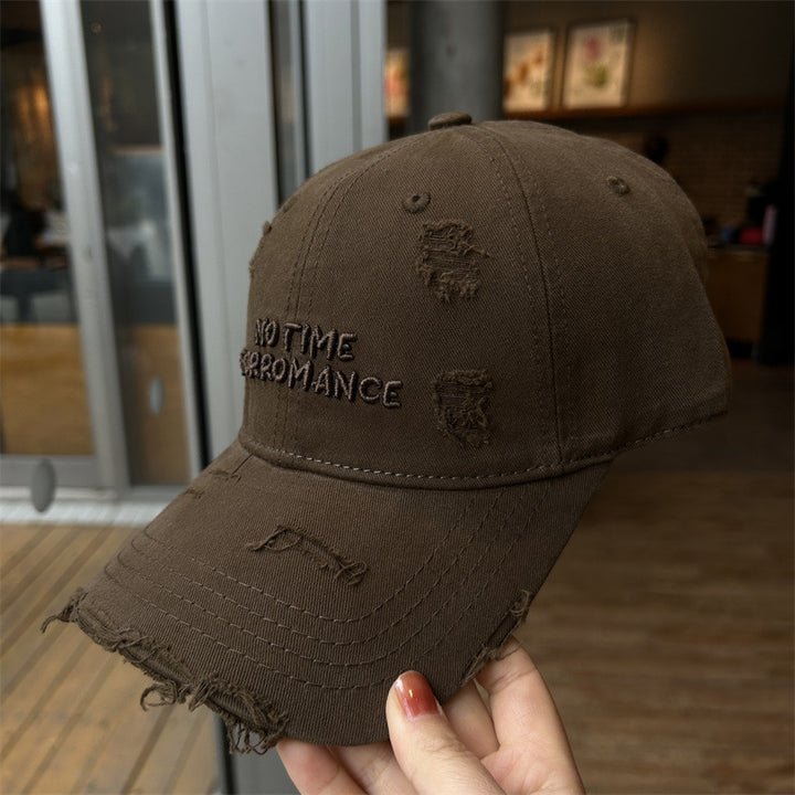 Women's Distressed Cotton Adjustable Baseball Cap Bowlift 1784084193