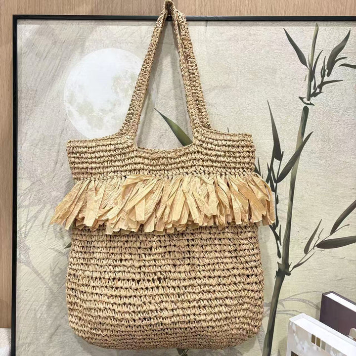 Large tote bag with fringed details Bowlift