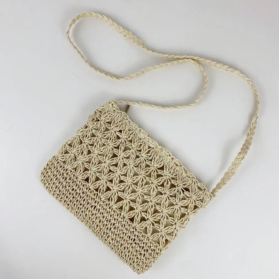 Macramé Shoulder Bag with Floral Pattern Bowlift
