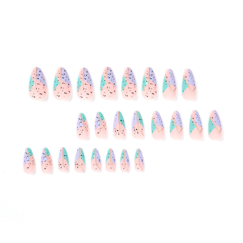 Artificial nail art with unique geometric design Bowlift