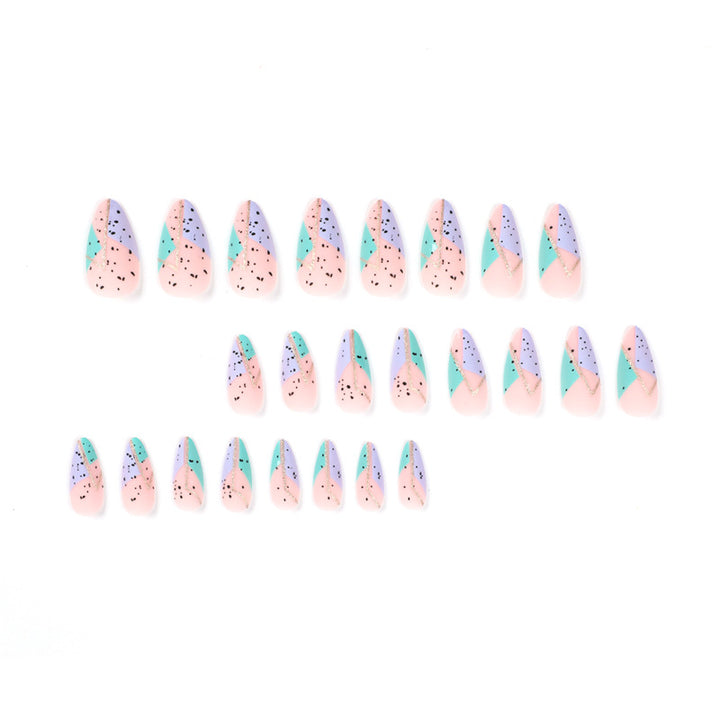 Artificial nail art with unique geometric design Bowlift