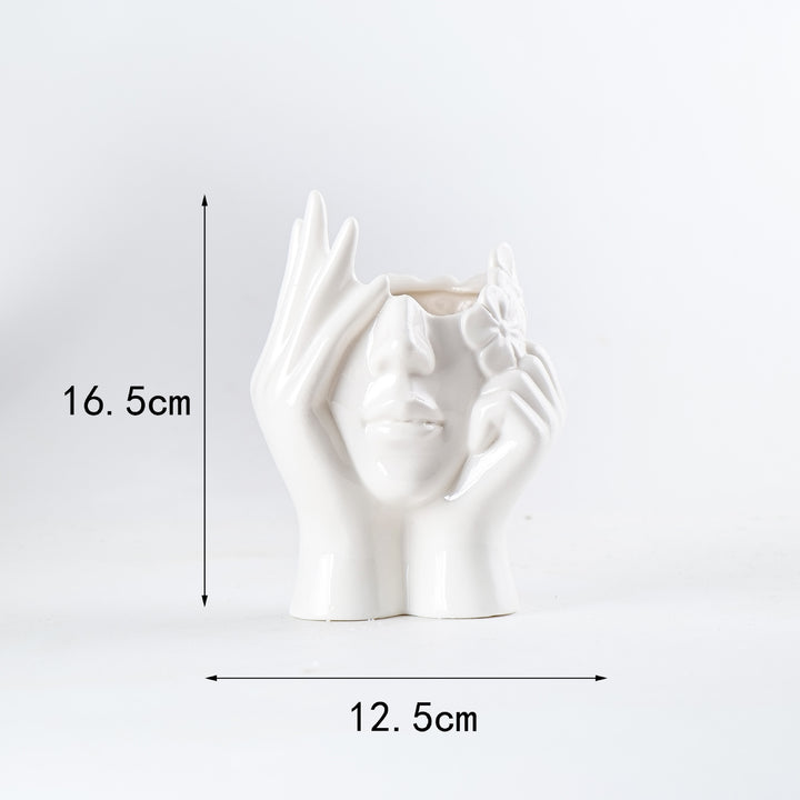 Artistic Ceramic Face Planter
