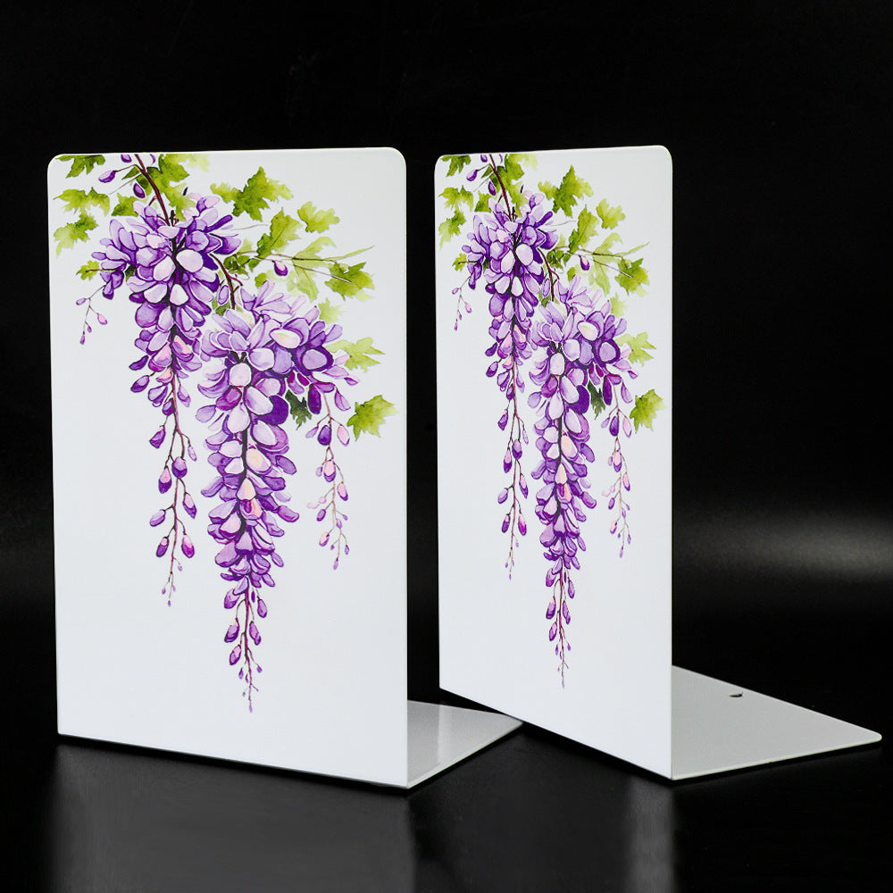 Decorative Wisteria Themed Bookends