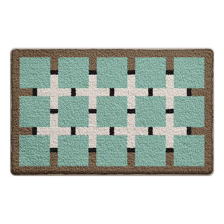 Plush Geometric Bath Mat Bowlift