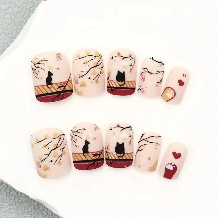 Artistic Cat Nail Set Bowlift