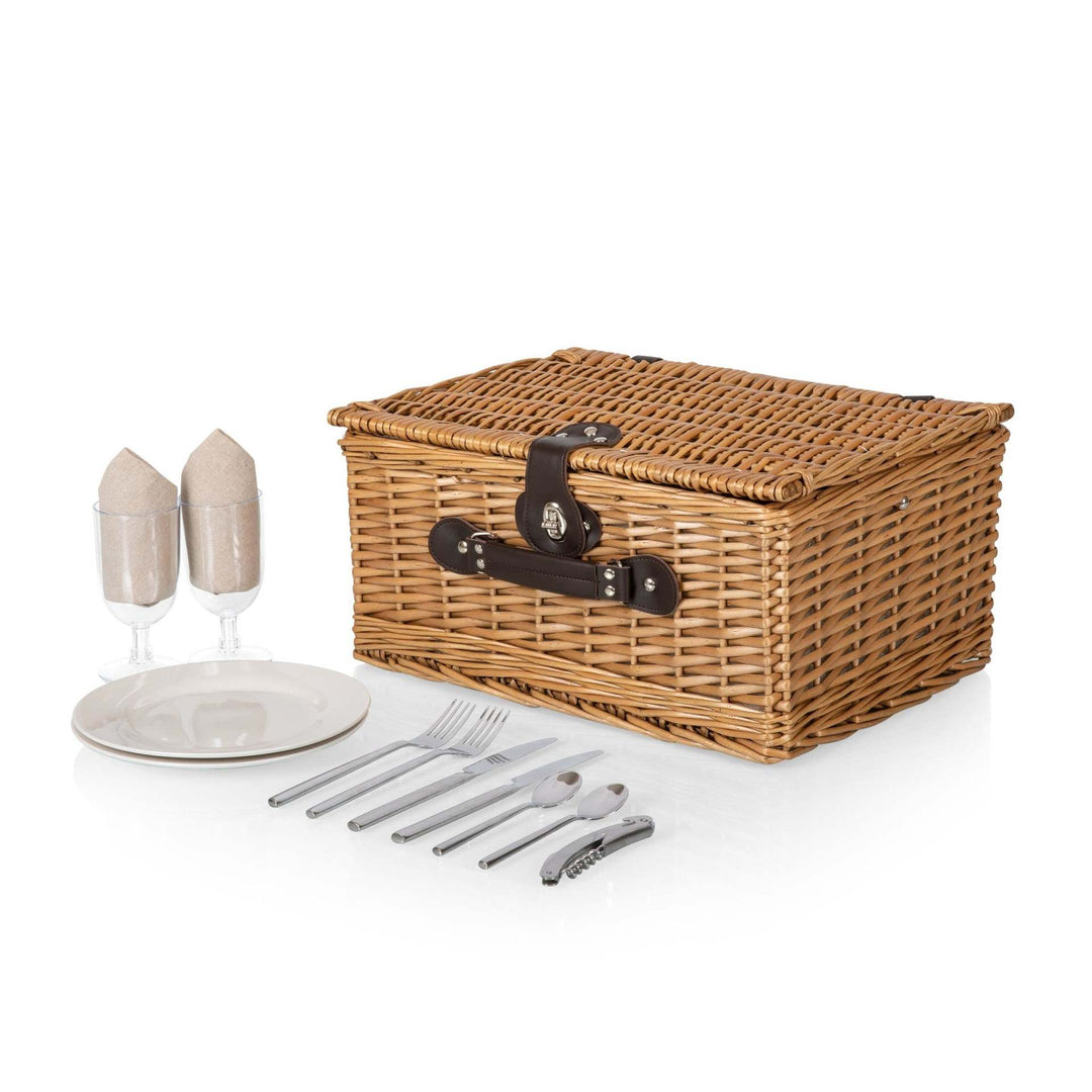 Women's picnic basket with integrated dish set and stylish details Bowlift