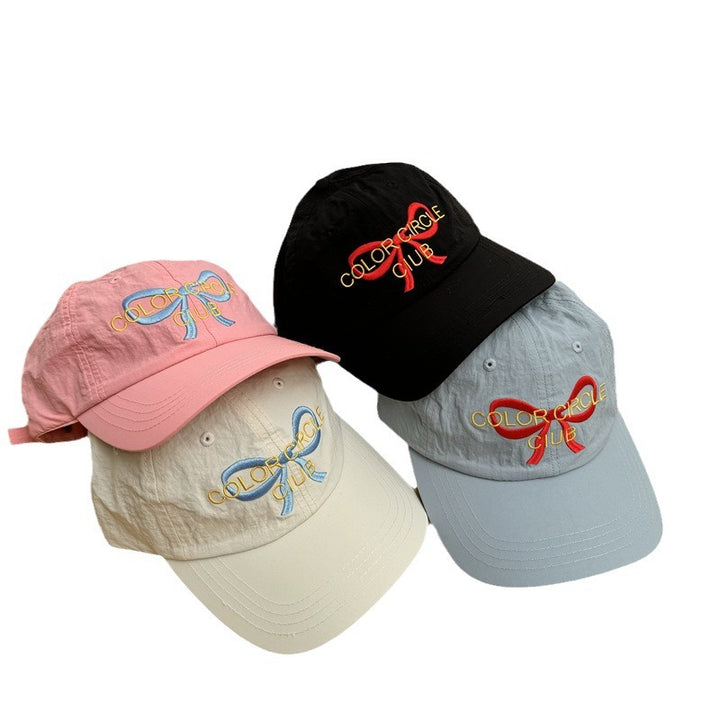 Women's Embroidered Bow-Detail Baseball Cap Bowlift