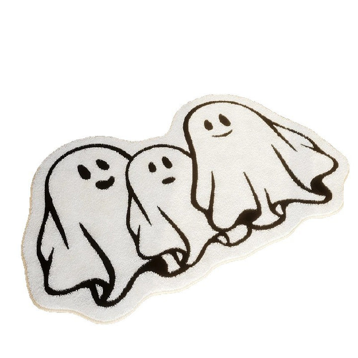 Ghost-Themed Plush Bath Mat Bowlift