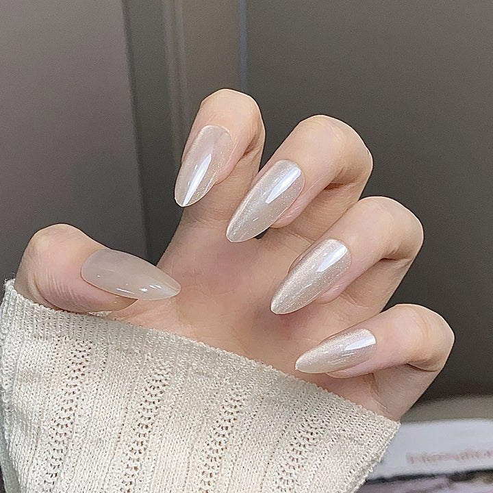Luxury Press-On Nail Set with Glitter Accent Bowlift