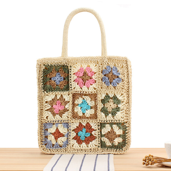 Hand-knotted tote bag with floral inspiration design Bowlift