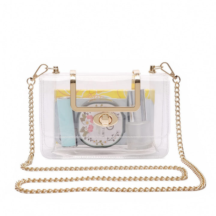 Transparent shoulder bag with structured design Bowlift