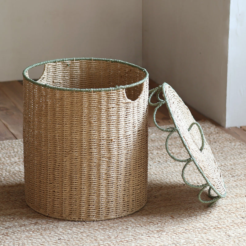 Handmade storage basket with lid Bowlift