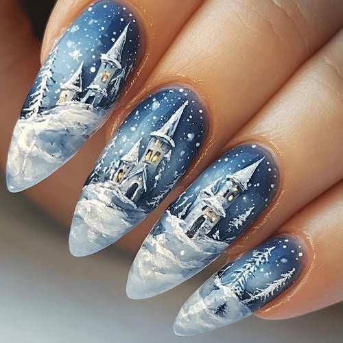 Winter-Themed Artistic Nail Art Bowlift