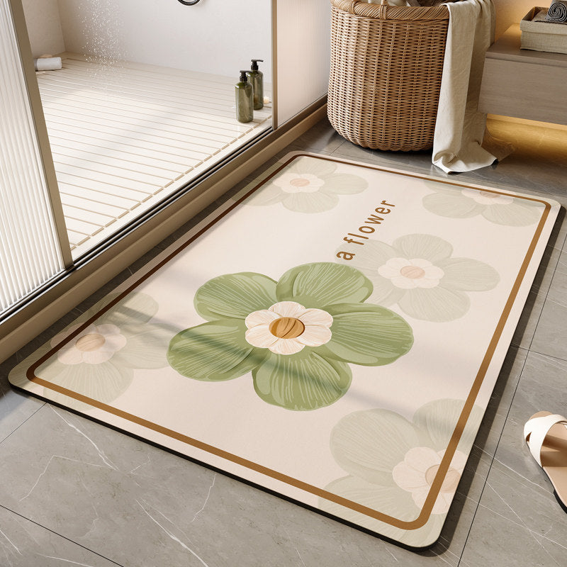 Decorative Floral Bath Mat Bowlift