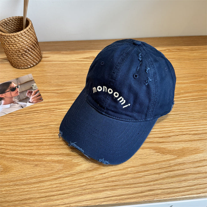 Women's Distressed Cotton Baseball Cap Bowlift