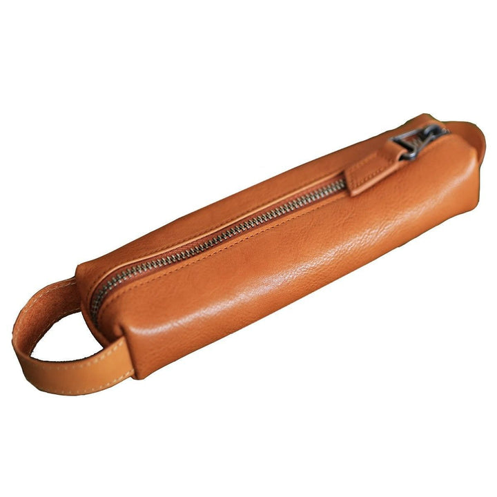 Stylish Zippered Leather Pencil Case Bowlift